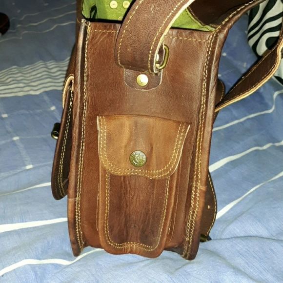 NEW Handmade World Natural Brown Leather Satchel - Picture 6 of 12